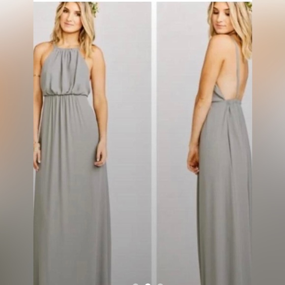 Show Me Your MuMu Maxi Halter Amanda Dress Sz L - Picture 2 of 14